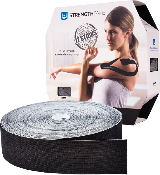 STRENGTHTAPE® Kinesiology Tape (35m Uncut Roll, Black)